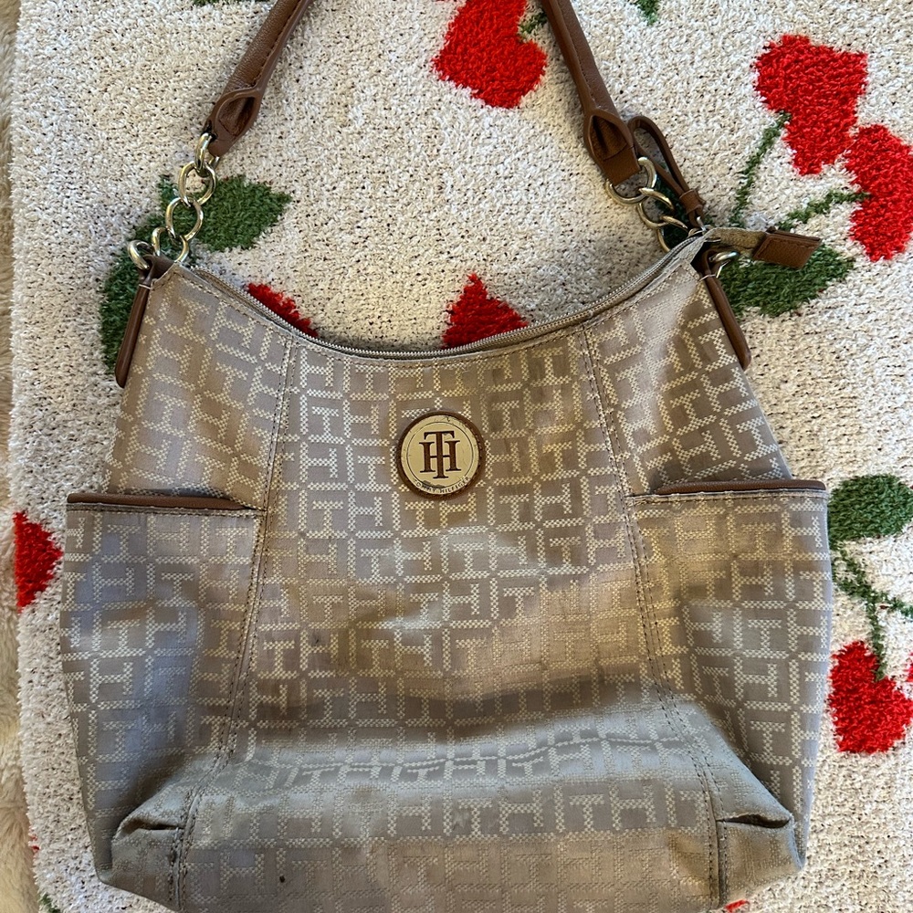Tommy Hilfiger Vintage Brown Hobo Shoulder Bag